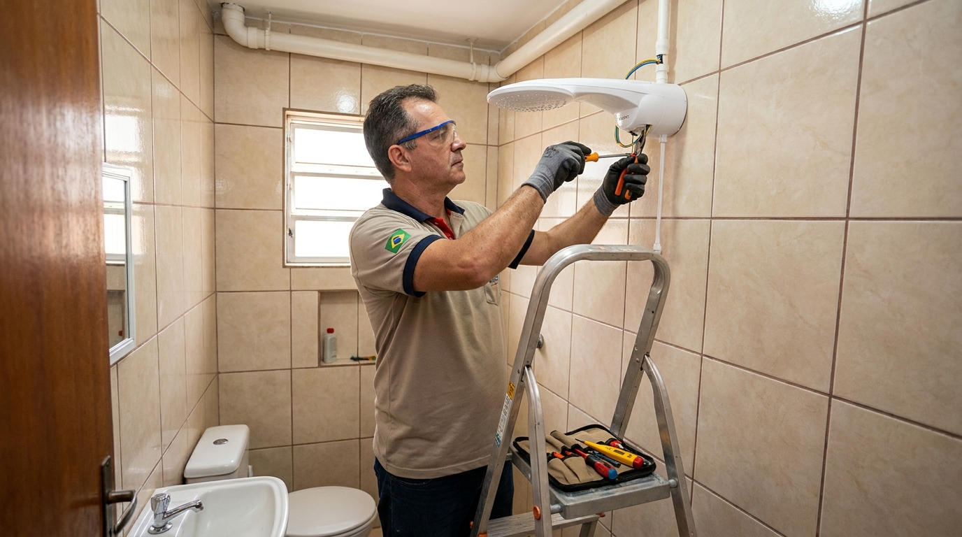 Substituição de Chuveiro Antigo em Teresina‑PI